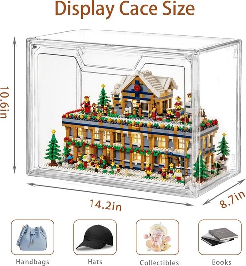 Freebat Stackable Storage Bins - Clear Acrylic Display Cases | 5-Pack for Handbags & Collectibles