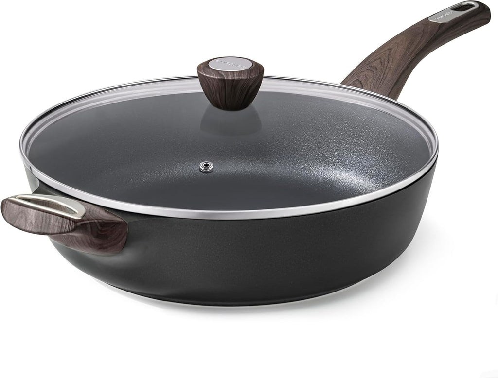 SENSARTE Nonstick Frying Pan - 12 Inch Deep Skillet with Lid | Healthy, PFOA-Free Cooking Pan