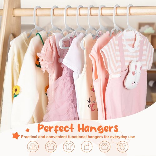 HOUSE DAY Premium Baby Hangers - 20 Pack Slim White Plastic Hangers for Infant & Toddler Clothes