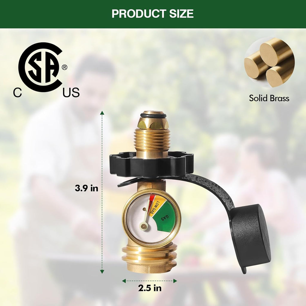 Propane Tank Adapter by [Brand Name] - 100 lb Gauge for Universal POL to QCC1 Conversion - Solid Brass
