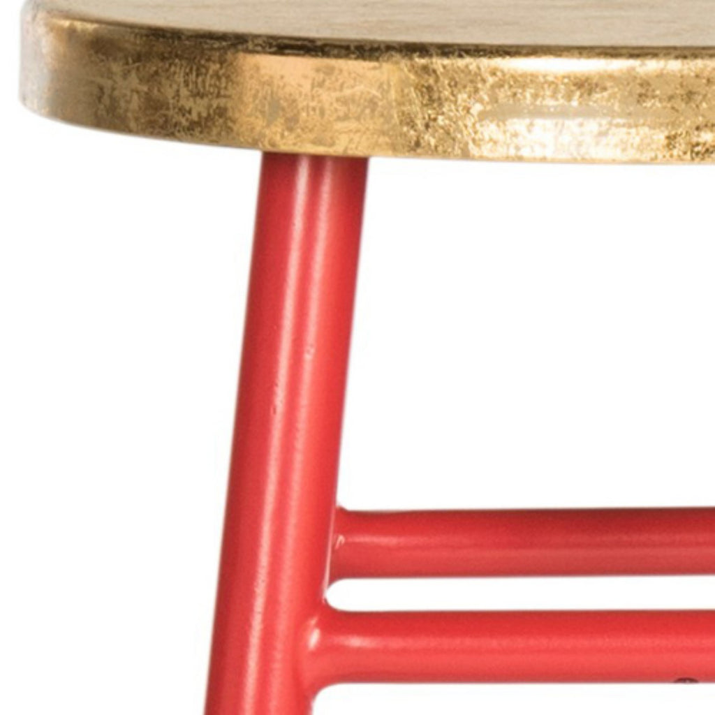 Safavieh Home Collection Emery Red and Dipped Gold Leaf 24-inch Counter Stool