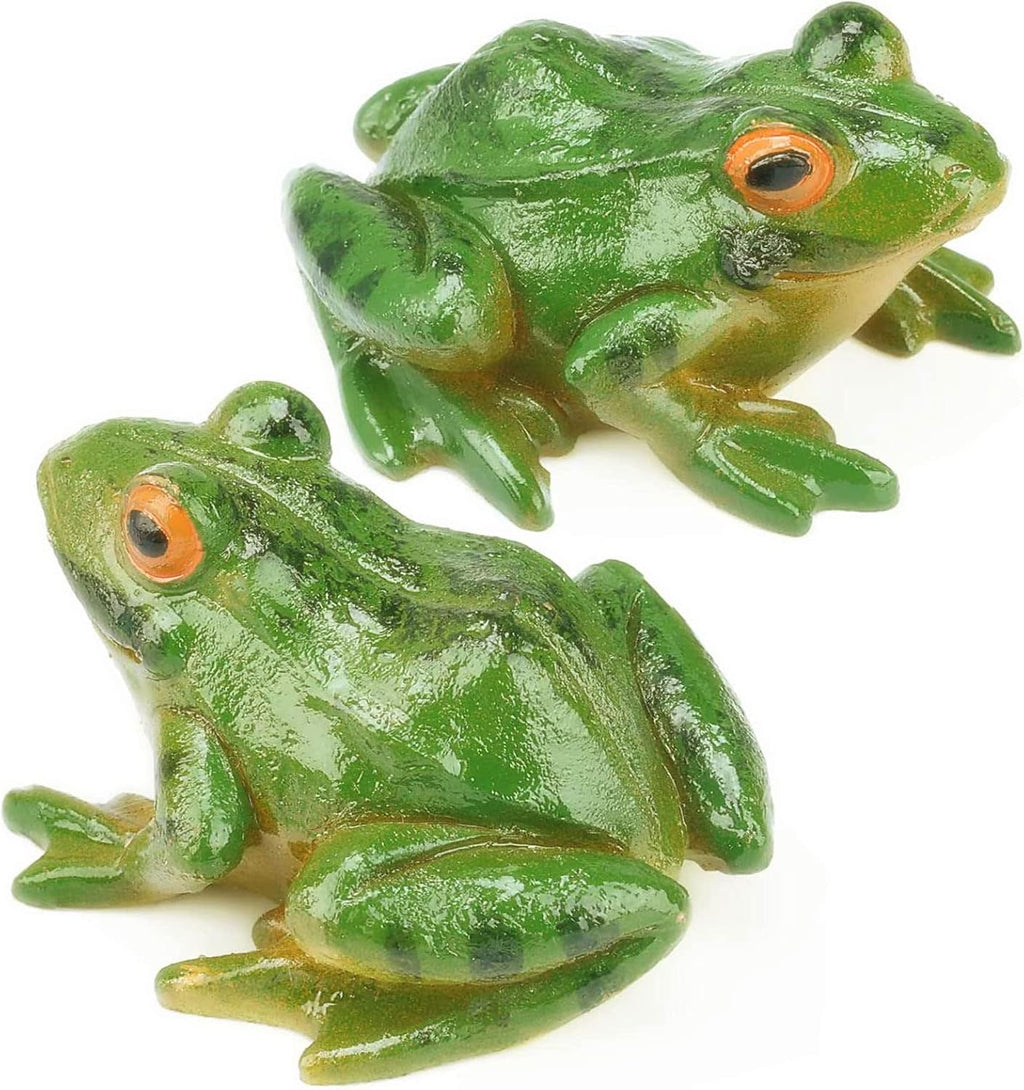 Skiennix Frog Statues - Miniature Resin Sculptures for Garden & Indoor Decor | 2 Pcs Set