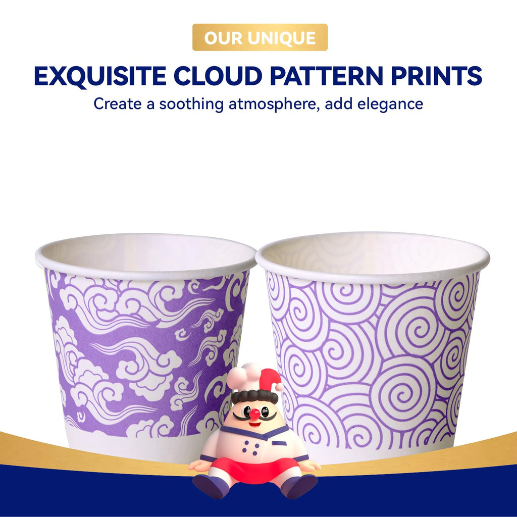 JOLLY CHEF 300 Pack Bathroom Paper Cups 3 oz Small Disposable Mouthwash Cups for Bathroom (Purple)