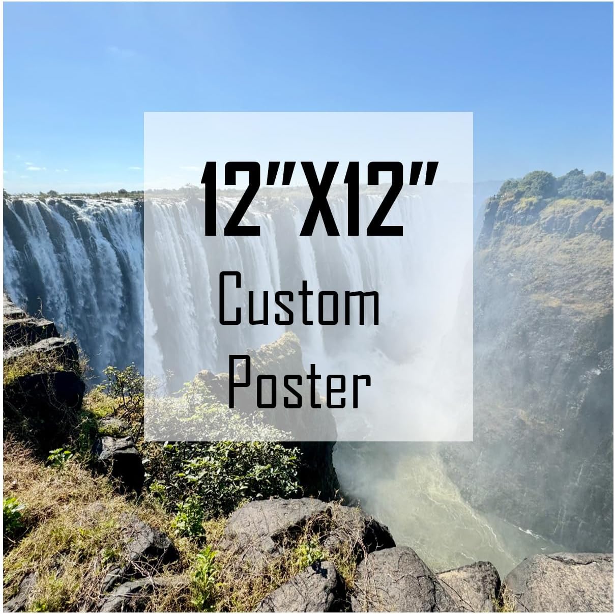ZXDZSM Custom Canvas Poster - Personalized Photo Wall Art Print (Unframed, 12” x 12”)