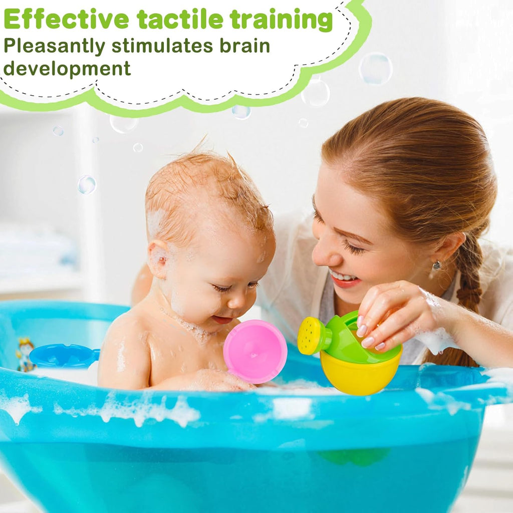 Skiennix Bath Toys for Toddlers 1-3 Years - Easy to Clean Mold-Free Water Toys | 3 Pack (Yellow)