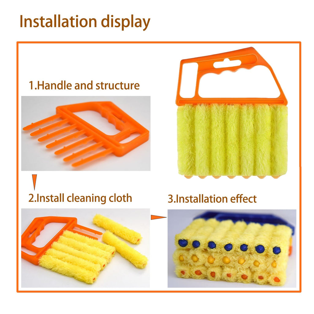 Washable Blind Cleaner Tool, Blind Duster, Microfiber Dusting Brush for Venetian Blinds, Window Shutters, Air Conditioner Vents(2-Pack)