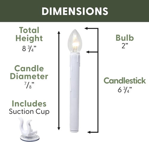 612 Vermont LED Window Candles - Ultra-Bright Battery Operated with Timer & Suction Cups | Shatterproof Bulbs, Pack of 4