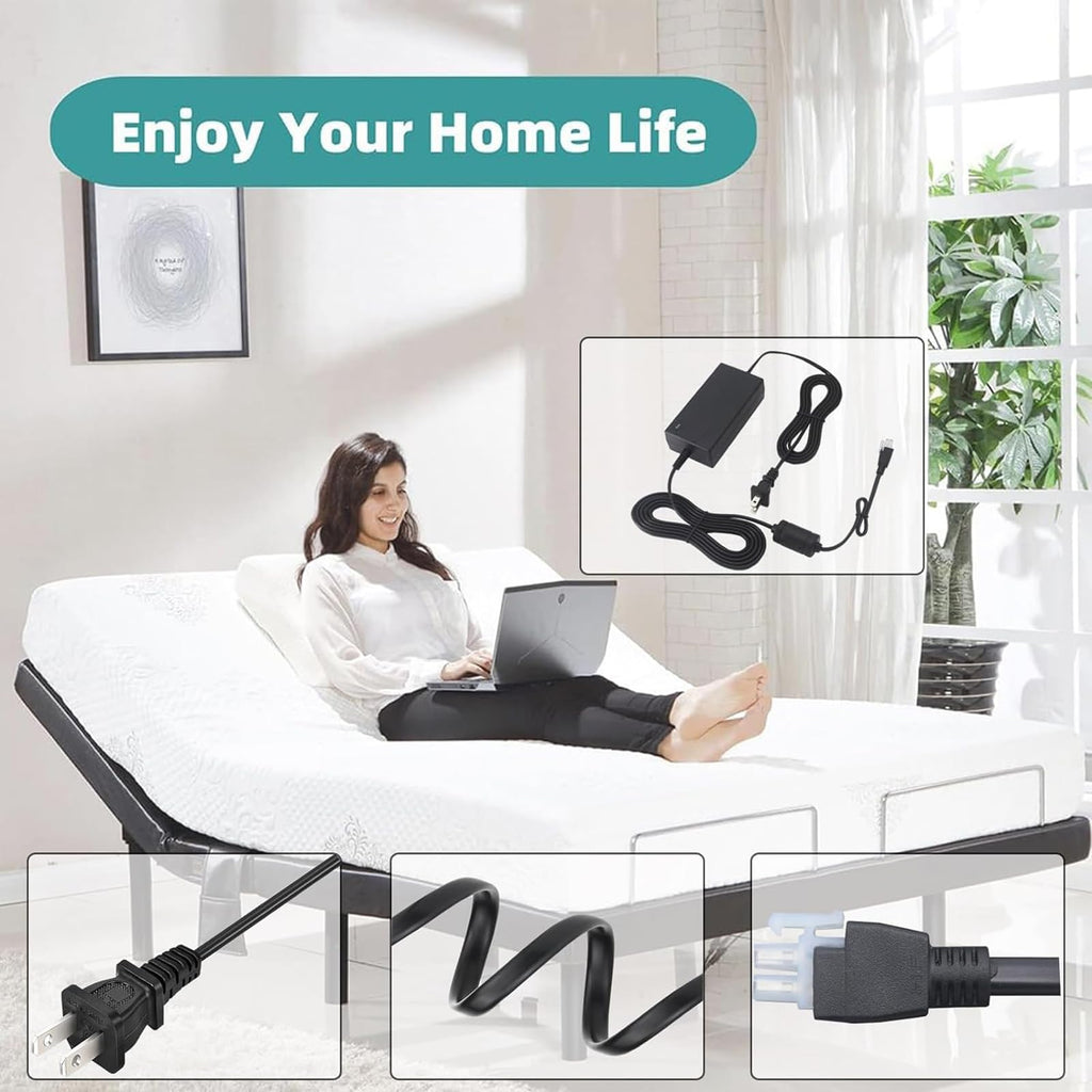 Solsinsy 29V Power Adapter for Adjustable Bed Frame Molblly Upholstered Allewie King Rio DreamCloud Beautyrest Quest Nestl V-NB-AB-K, V-NB-AB-Q,V-NB-AB-F,V-NB-AB-Q 29V Power Supply Cable Base Charger