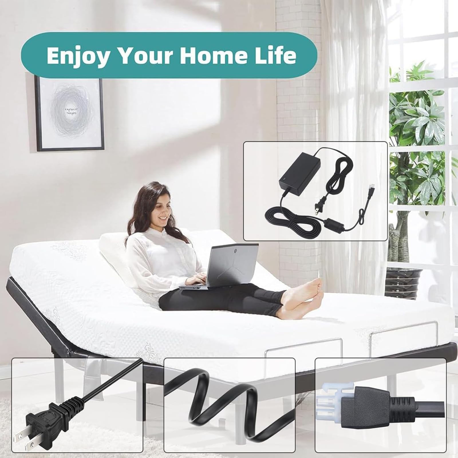 Solsinsy 29V Power Adapter for Adjustable Bed Frame Molblly Upholstered Allewie King Rio DreamCloud Beautyrest Quest Nestl V-NB-AB-K, V-NB-AB-Q,V-NB-AB-F,V-NB-AB-Q 29V Power Supply Cable Base Charger