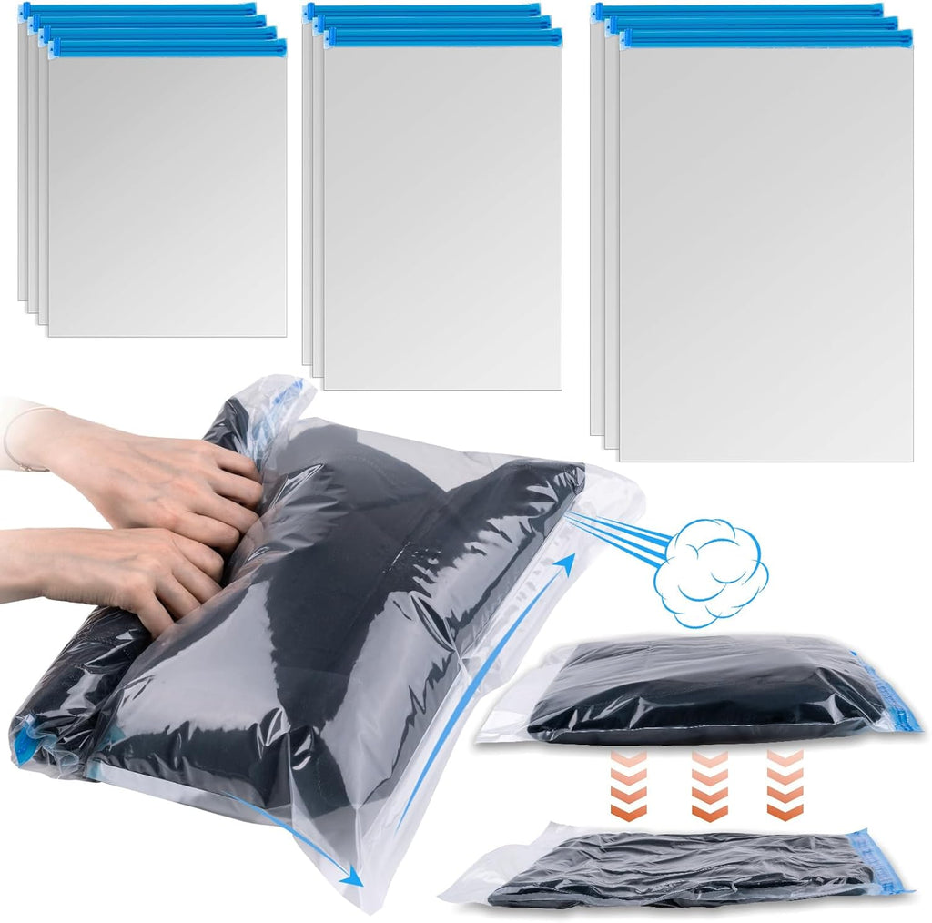 Skiennix Compression Bags - 10 PCS Space Saver Bags for Travel | No Vacuum Needed, 3 Sizes