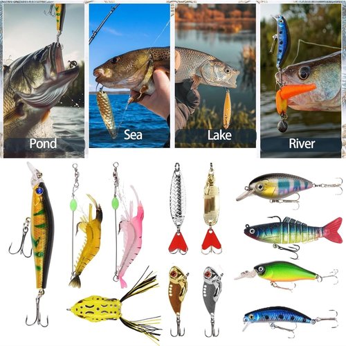 Fishing Advent Calendar 2026 - 24-Day Countdown Bait Set for Men & Teens | Freshwater & Saltwater Spinners