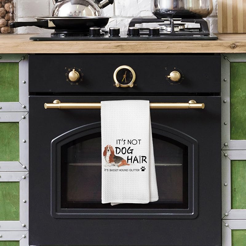 Basset Hound Funny Kitchen Towel – 16x24 Inch, Dog Lovers Gift, Decorative Dish Towel (Variation: Basset Hound)
