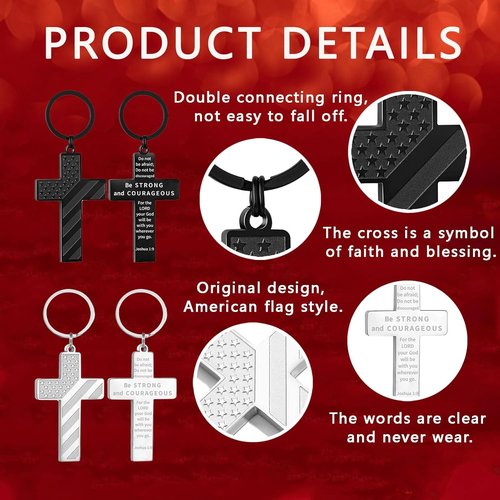 DuoDiner Cross Keychains - Meaningful Christian Graduation Gifts for Men | Unique Religious Keepsakes