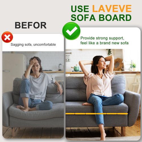 LAVEVE Heavy Duty Couch Cushion Support Board for Sagging Sofa, 21.5''x81'' Extra Thick Solid Wood Under Couch Insert with Anti-Slip Dots, Repair Sagging Spring Sofa and Replace Worn Cushions