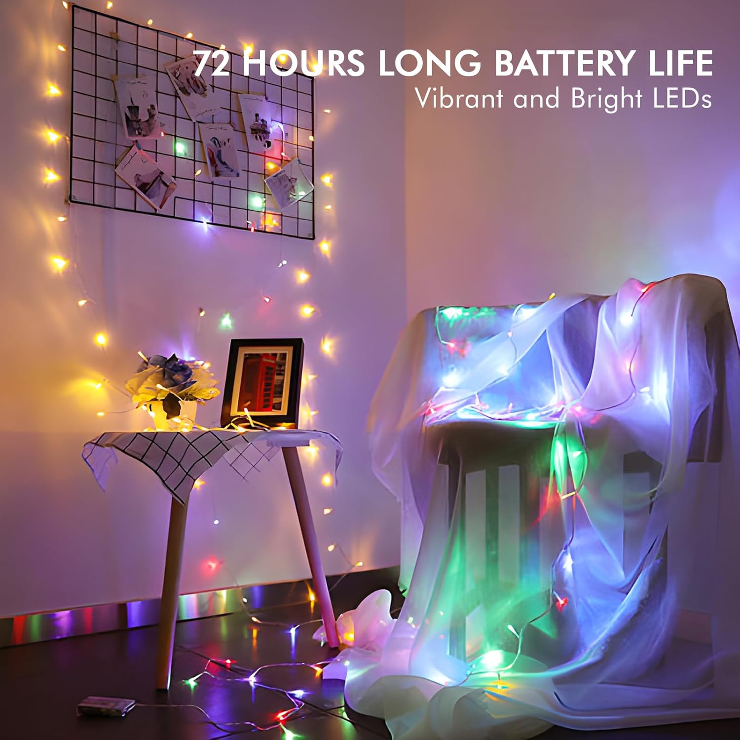 Skiennix 12 Pack Fairy Lights - Battery Operated 7FT Waterproof Silver Wire String Lights for Indoor/Outdoor Decor