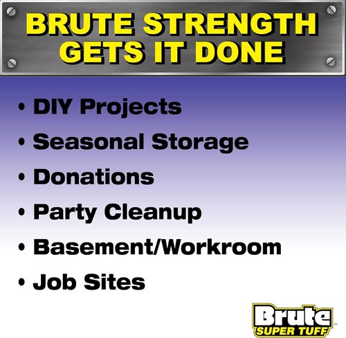 Brute Super Tuff Heavy Duty Contractor Bags - 42 Gallon, Black, 20 Count with Twist Tie Closure