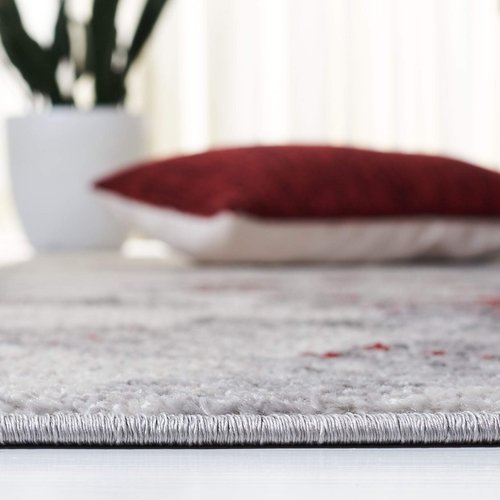 SAFAVIEH Adirondack Collection Runner Rug - 2'6" x 10', Red & Grey, Modern Abstract Design, Non-Shedding & Easy Care, Ideal for High Traffic Areas in Living Room, Bedroom (ADR134Q)