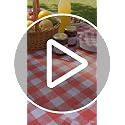 Gingham Disposable Plastic Tablecloth - 54 x 108 Inches, Red