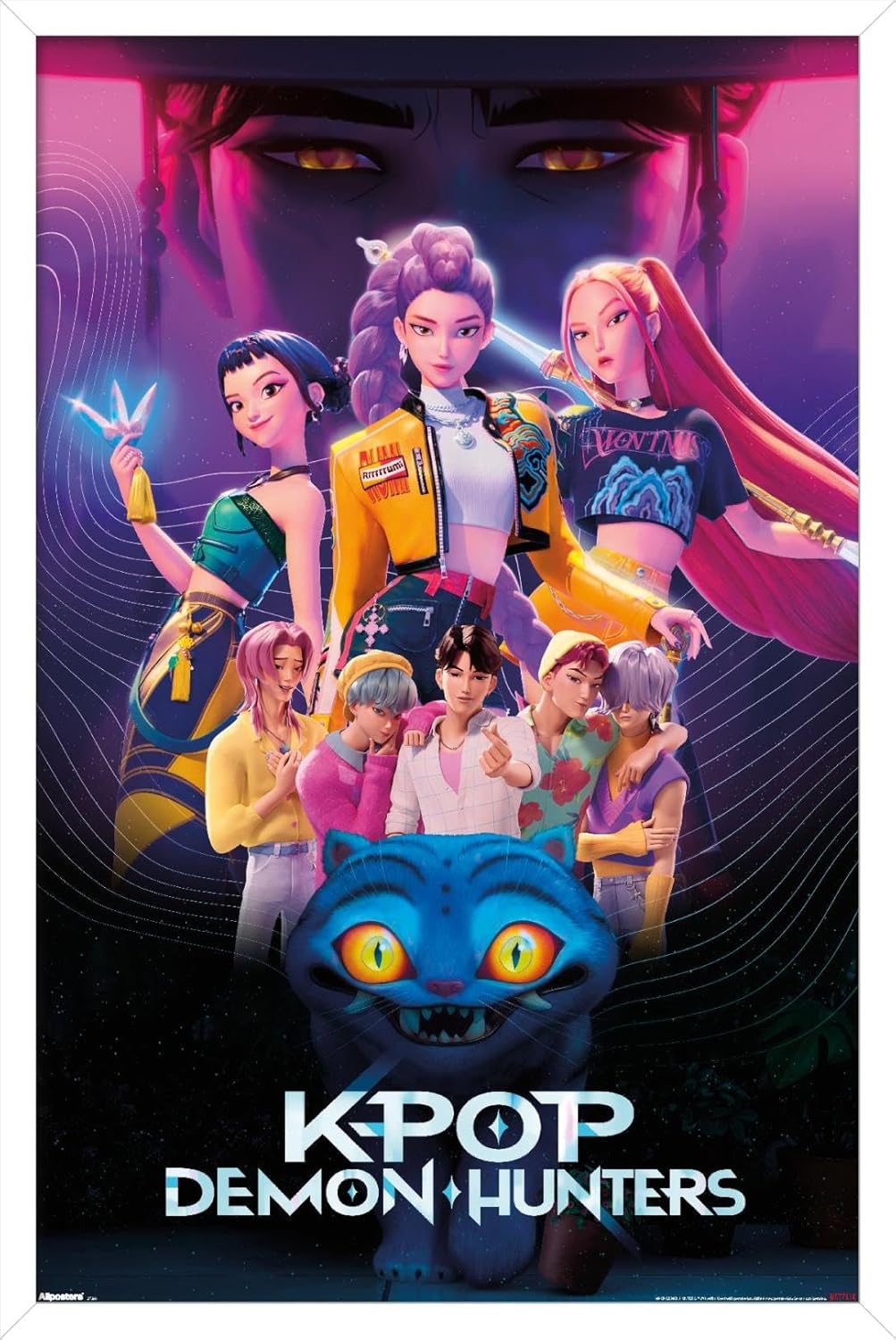 Netflix KPop Demon Hunters Wall Poster - Framed 34L x 22.4W | Stylish Home Decor