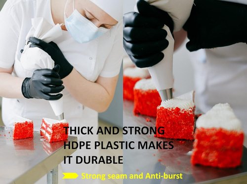 Large Disposable Piping Bags - 18 Inch Thick Plastic Anti-Burst Icing Bags | 100 Pack for Cake Decorating