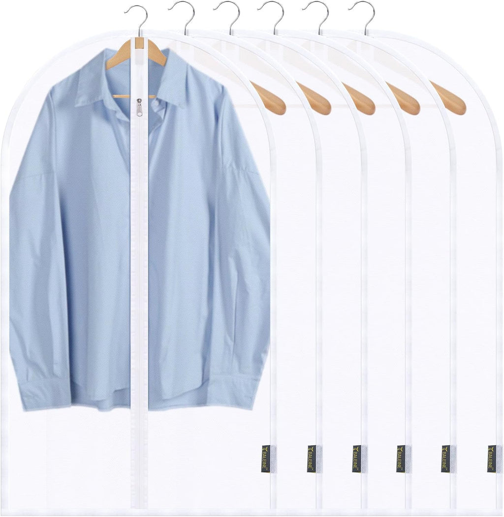 TICONN Extra Large Moving Bags - 6 Pack with 40" Clear Garment Bags (24"x40") for Easy Storage