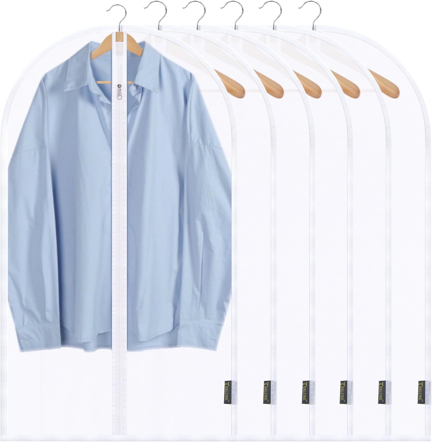 TICONN Extra Large Moving Bags - 6 Pack with 40" Clear Garment Bags (24"x40") for Easy Storage