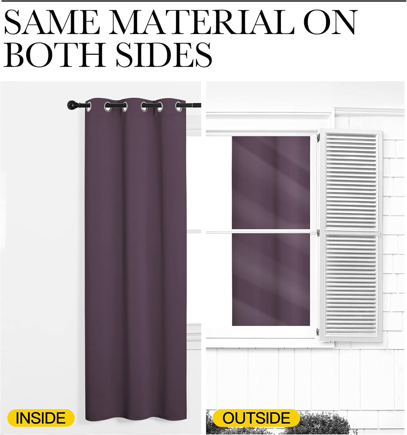 NICETOWN Blackout Curtains - Room Darkening Grommet Top Drapes for Bedroom or Dining Room | Set of 2, 42 x 63 Inch, Plum
