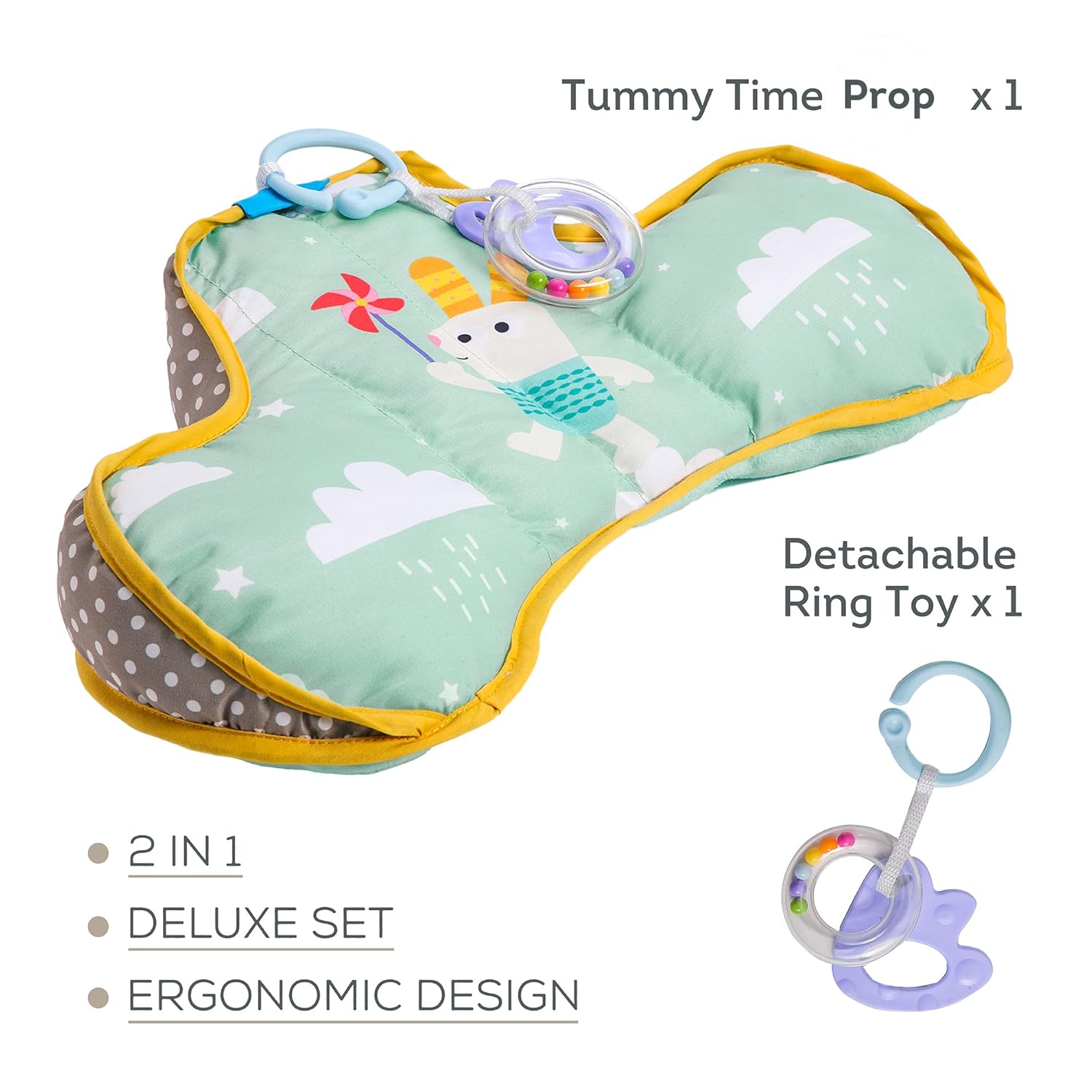 Taf Toys Baby Tummy Time Support Toy - Ergonomic Design for 2-6 Months | Promotes Natural Development