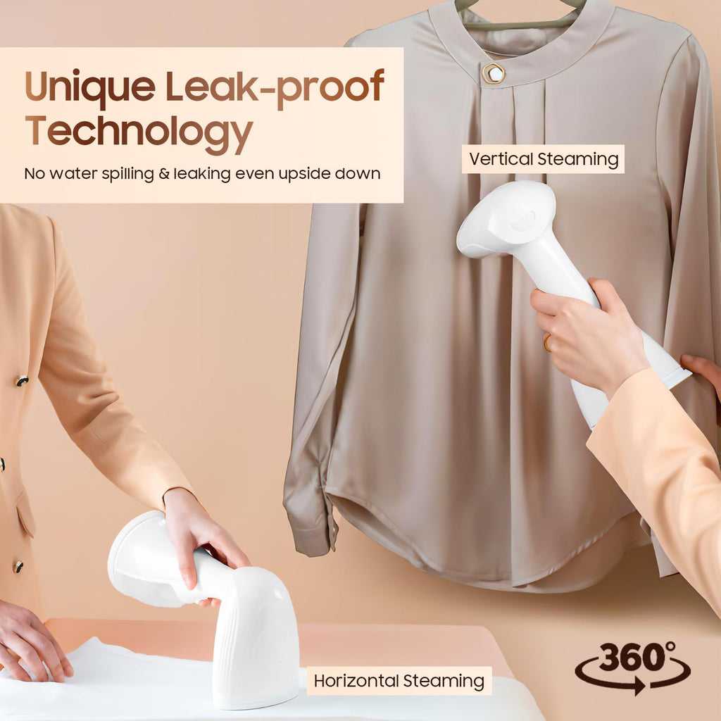 Small Handheld Steamer Iron for Clothes - 1350W Portable Clothes Steamer, Removes Wrinkle with Heat-Resistant & Strong Steam for Different Fabrics, Suit for Home/Office/Travel