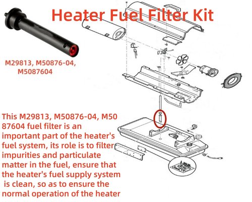 Dgdhf Replacement Fuel Filter Kit M50876-04, M29813 Fits Reddy, Co-op, Remington, Master, Desa, Cenex Kerosene Air Heaters (Set of 2)