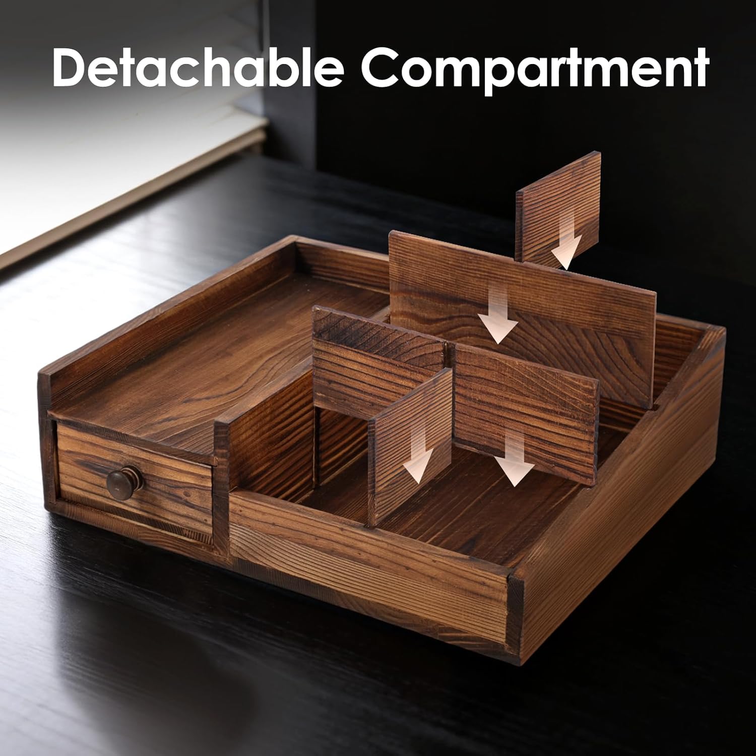 **Regine Switzerland Bathroom Countertop Organizer - Adjustable Perfume & Cologne Stand in Bourbon Brown**