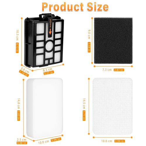 IW3511 Filter Replacement for Shark Detect Pro and Detect Clean Vacuum IW3511 IW3120 IW1111 IW1120 IW3111 IW3110C IW3615, Washable HEPA Filters Replacement Kit for Shark Detect Pro Series
