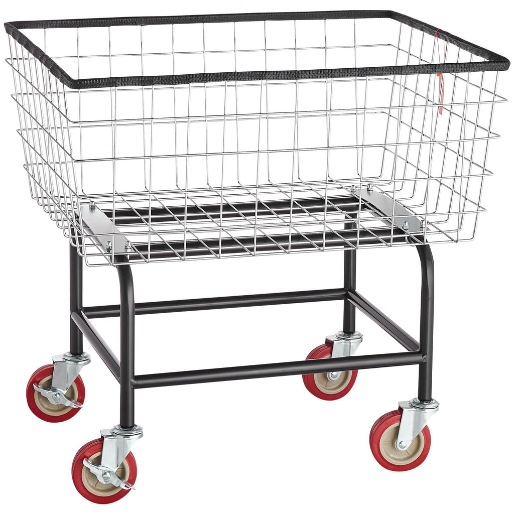 VEVOR Wire Laundry Cart, 2.8Bushel Wire Laundry Basket with Wheels, 26.7''x21.7''x26.4'' Commercial Basket Cart, Steel Frame with Chrome Finish, 4" Casters