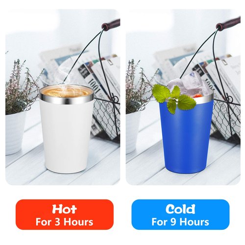 VEGOND 12oz Tumbler Stainless Steel Tumbler bulk Vacuum Insulated Double Wall Travel Tumbler with Lid and Straw Reusable Tumbler, White 12 Pack