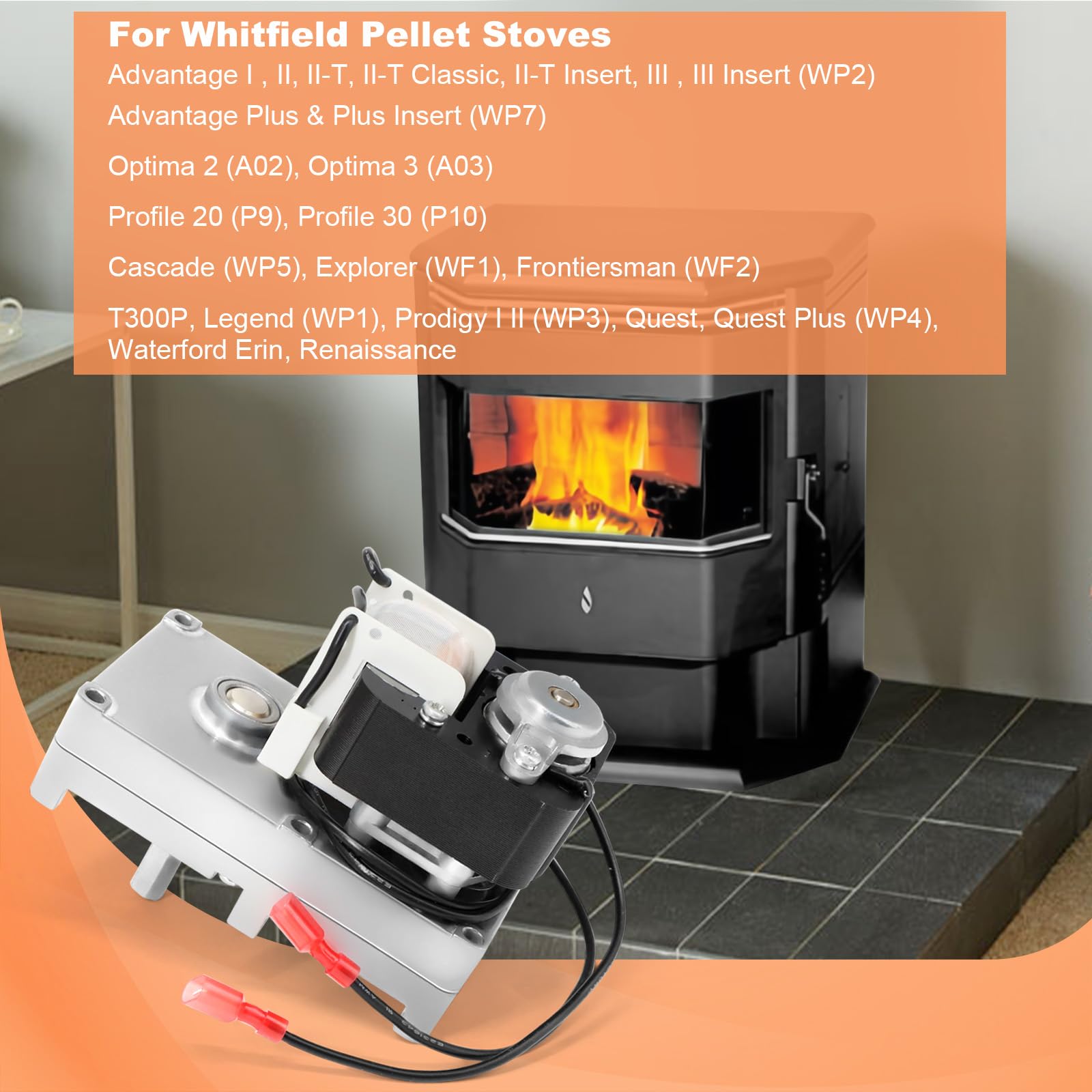 H5886 Auger Motor for Whitfield Advantage I, II, II-T, III, Profile 20 30, Lennox Winslow PS40, Quest Pellet Stoves, Agitator Auger Feeder Gear Motor Replacement 1 RPM