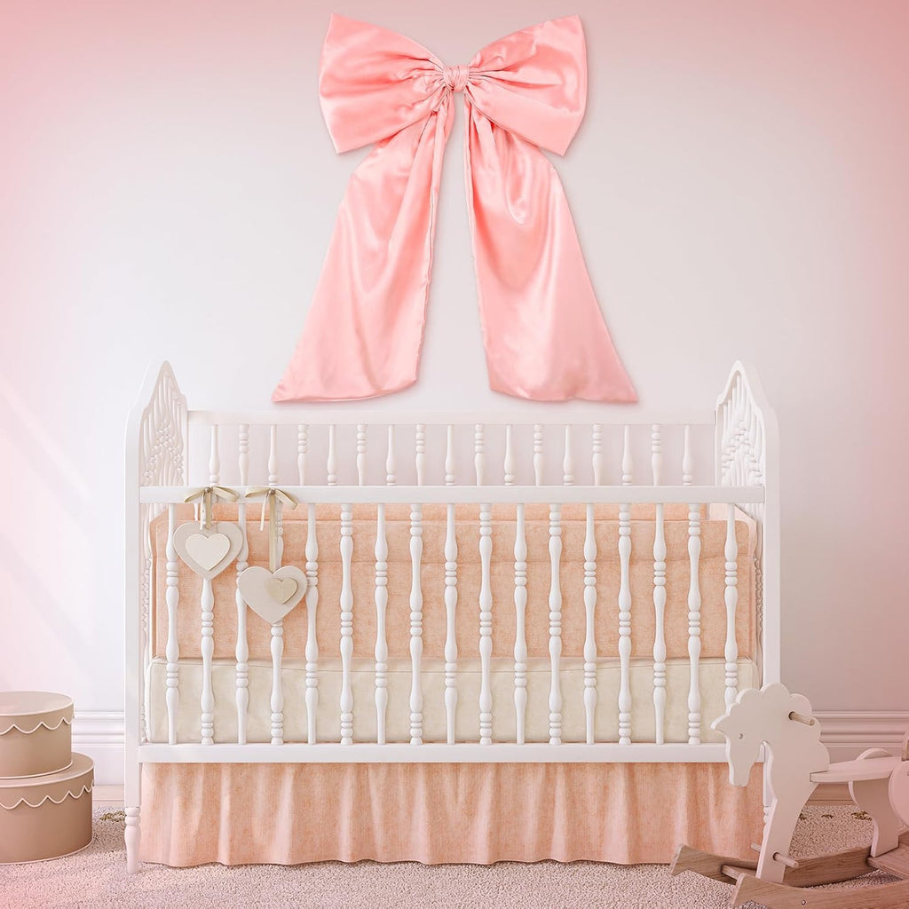 Wavwavw Pink Large Bow Decor - Giant Satin Ribbon Tie for Party & Wedding Backdrop | 24 x 18 Inches