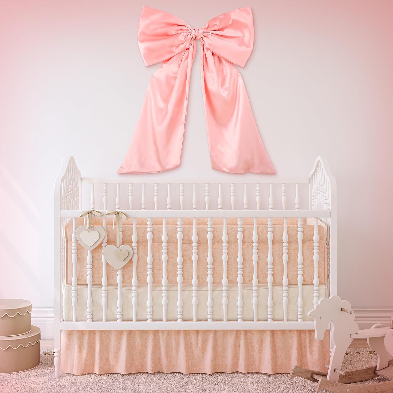 Wavwavw Pink Large Bow Decor - Giant Satin Ribbon Tie for Party & Wedding Backdrop | 24 x 18 Inches