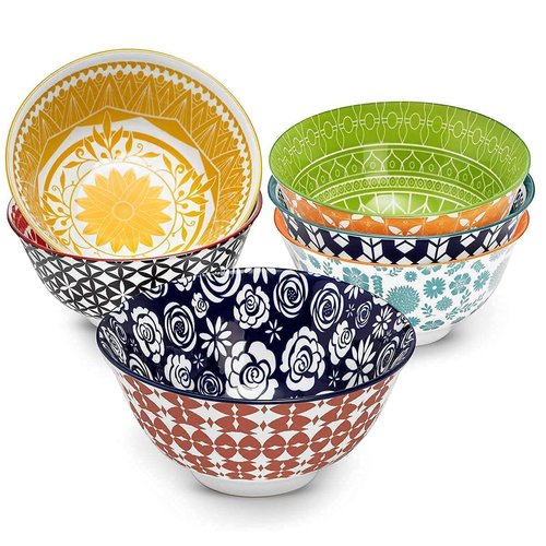 Annovero Cereal Bowls, Dessert Cups | Kitchen Serving Dishes | Microwave Oven Safe | Colorful Porcelain Dinnerware