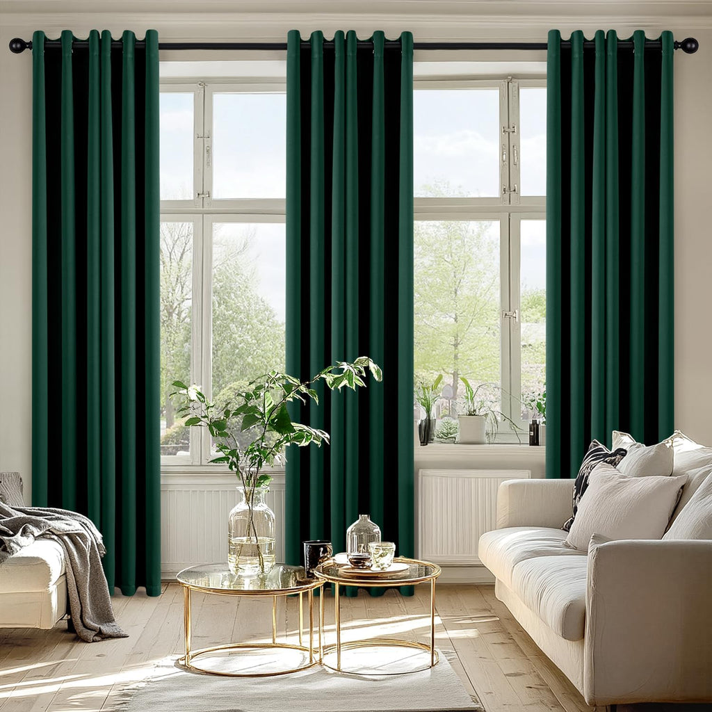 MIULEE Hunter Green Blackout Curtains - Thermal Insulated Room Darkening Drapes | 84 Inches Long, 2 Panels