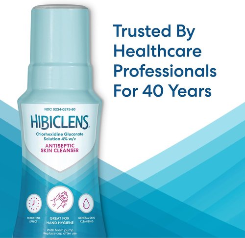 Hibiclens Antimicrobial Soap - Foaming Skin Cleanser with 4% CHG - 8 oz for Home & Hospital Use