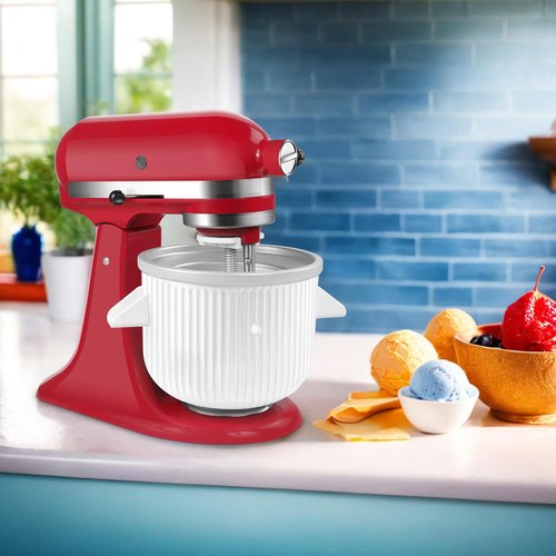 Stainless Steel Meat Grinder Attachment for KitchenAid & Ice Cream Maker Attachment for KitchenAid Stand Mixer