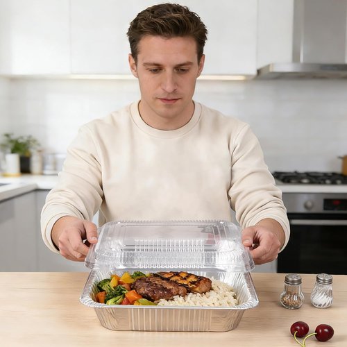 Aluminum Pans 9x13 Inch - Disposable Baking Pans with Clear Lids | 10 Pack for Meal Prep & Storage