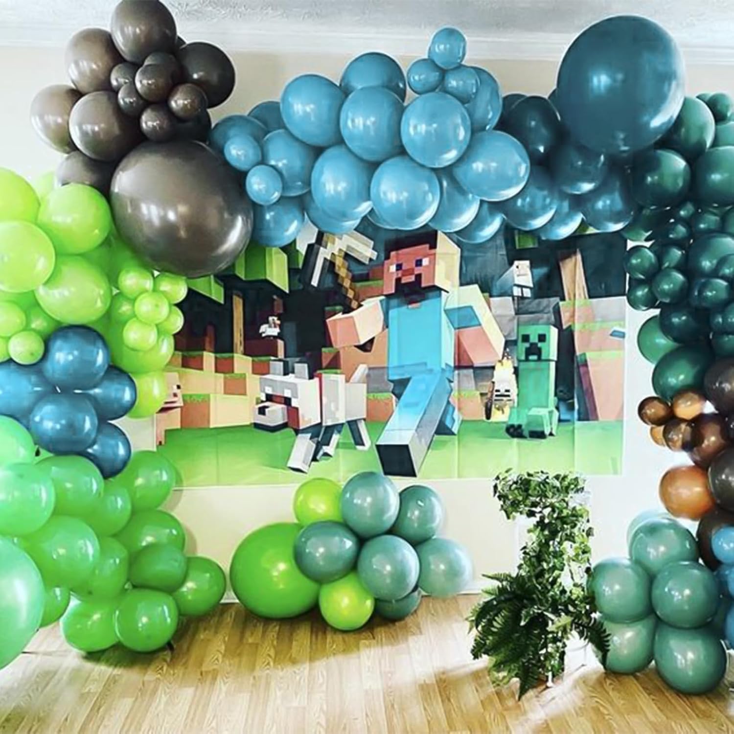 RUBFAC Blue & Green Balloons - 129pcs in 5-18 Inch Sizes for Garland & Arch | Perfect for Parties & Events
