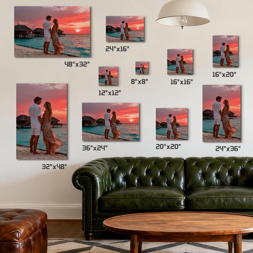 High-End Custom Canvas Prints - Solid Wood Frame, Ready to Hang | Perfect Gift for Weddings & Home (11"L x 14"W)