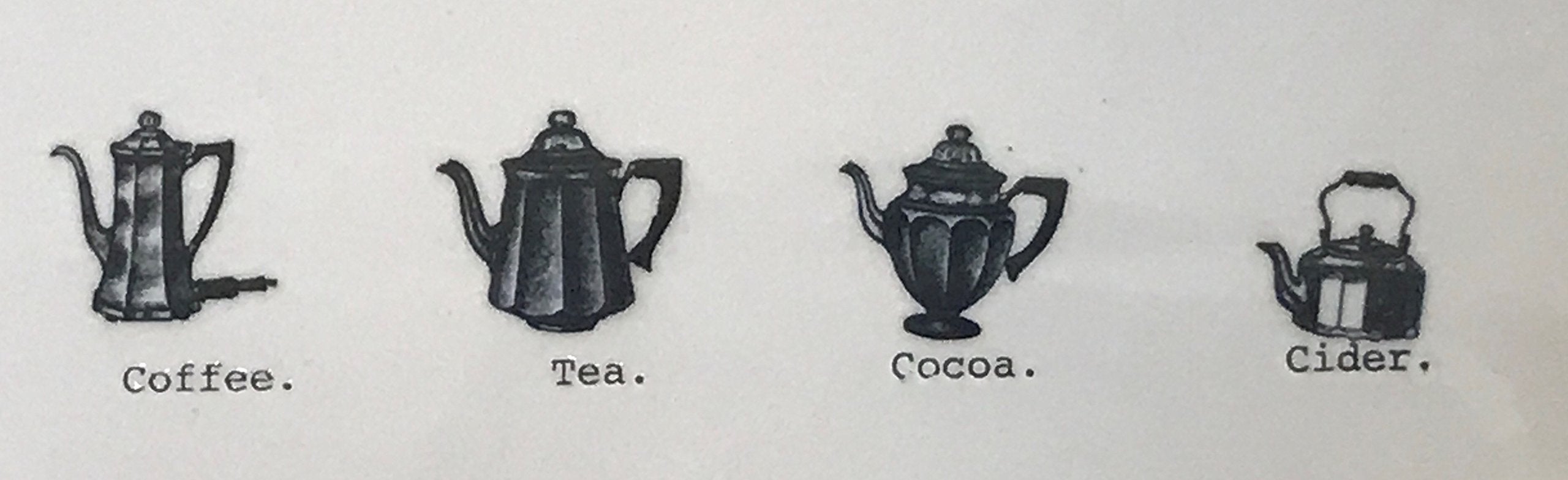 Rae Dunn Ceramic Serving Platter - Coffee Tea Cocoa Cider, 13.75" X 7" Tray Plate