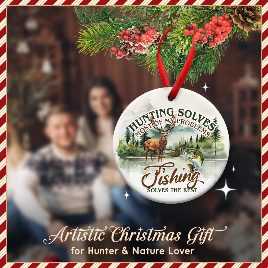 Outdoor Deer Hunting Decor | Hunting and Fishing Ornaments for Christmas Tree - Woodland Animal Design