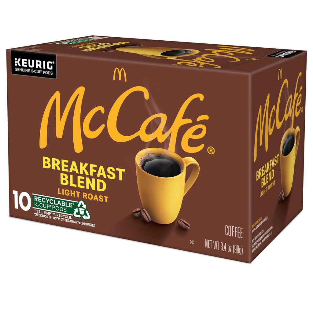 McCafe Breakfast Blend Coffee Pods - Light Roast Single Serve K-Cup | 60 Count (6 Packs of 10)