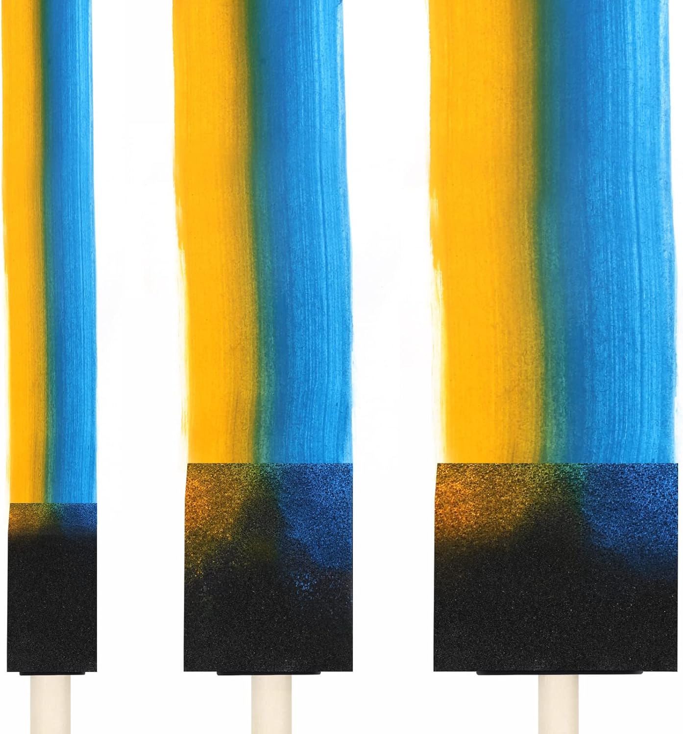 Skiennix Foam Paint Brushes - 24 Pcs Wood Handle Sponge Brushes for Painting & DIY Crafts | 1'', 2'', 3'' Sizes