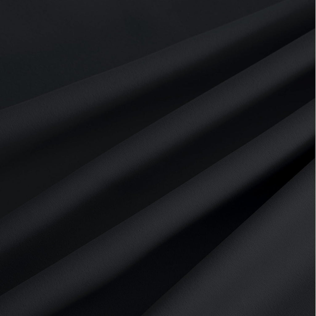 NICETOWN Room Darkening Curtains - 2 Panels, Black | 52" W x 108" L for Ultimate Light Control