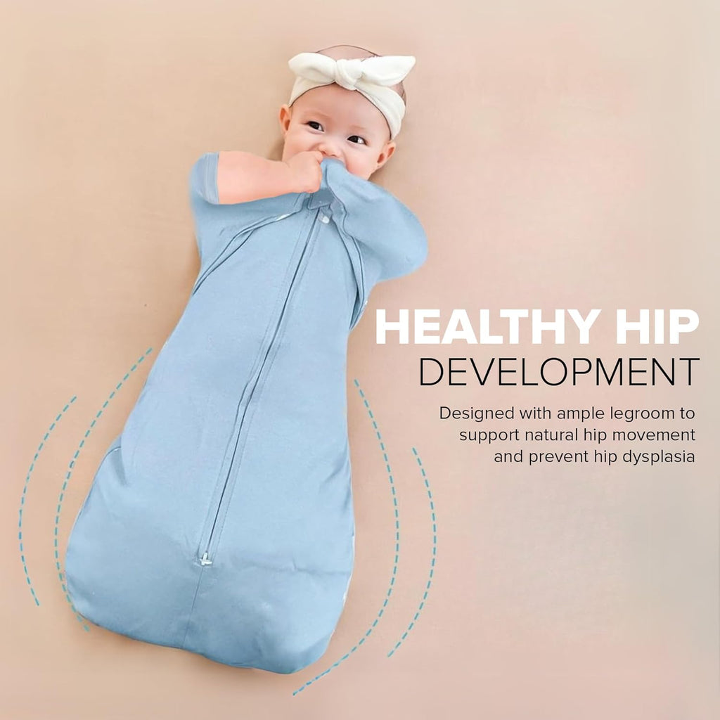 Skiennix Baby Sleep Swaddle - 2-Way Zipper Sleep Sack for Newborns (Honey Cream, Small 0-3M)